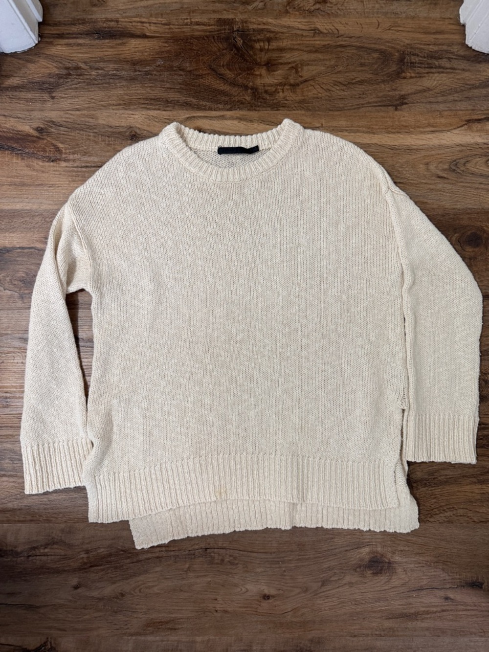 Jenni Kayne Women’s Cotton Linen Cruise Sweater Crewneck in Cream